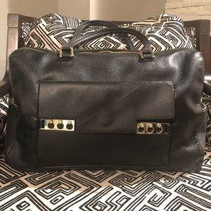 Tutilo Black Leather Laptop Bag
